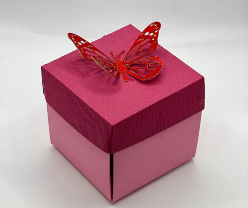 Colorful 3D Pop Up roses and butterfly box.